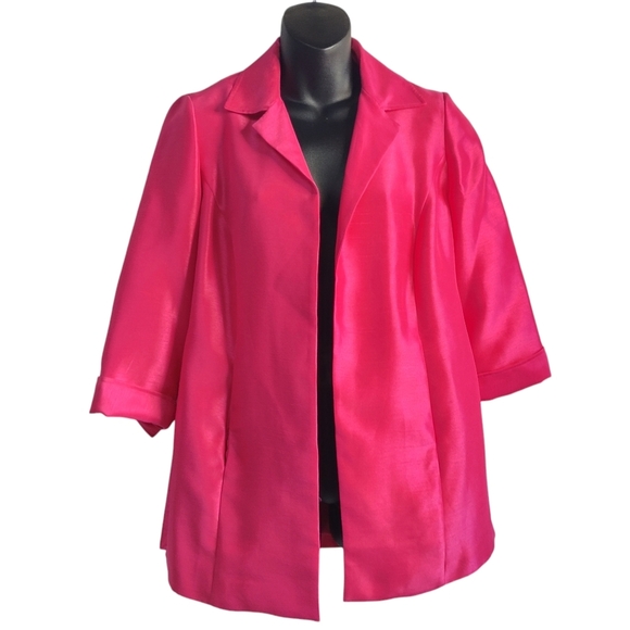 Chico's Jackets & Blazers - Chico's Women's Pink Open Front 3/4 Sleeve Top Blazer Jacket Size 00P(XXS)